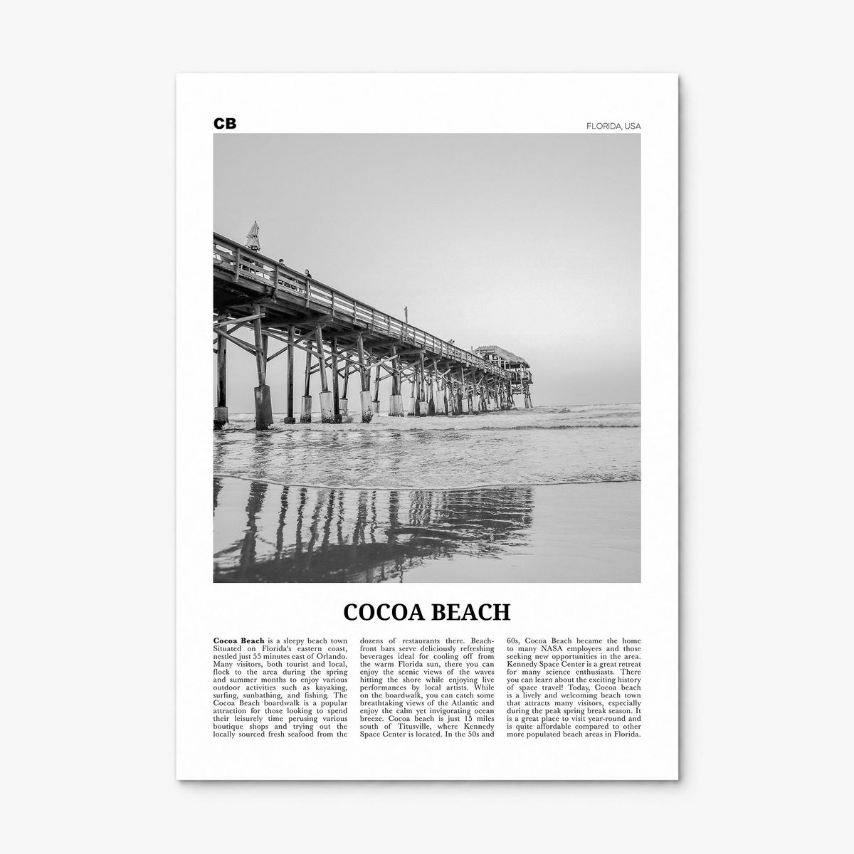 Cocoa Beach Newspaper Poster, print only (unframed)