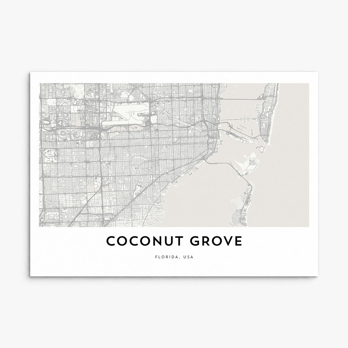 Coconut Grove Map Poster, print only (unframed)