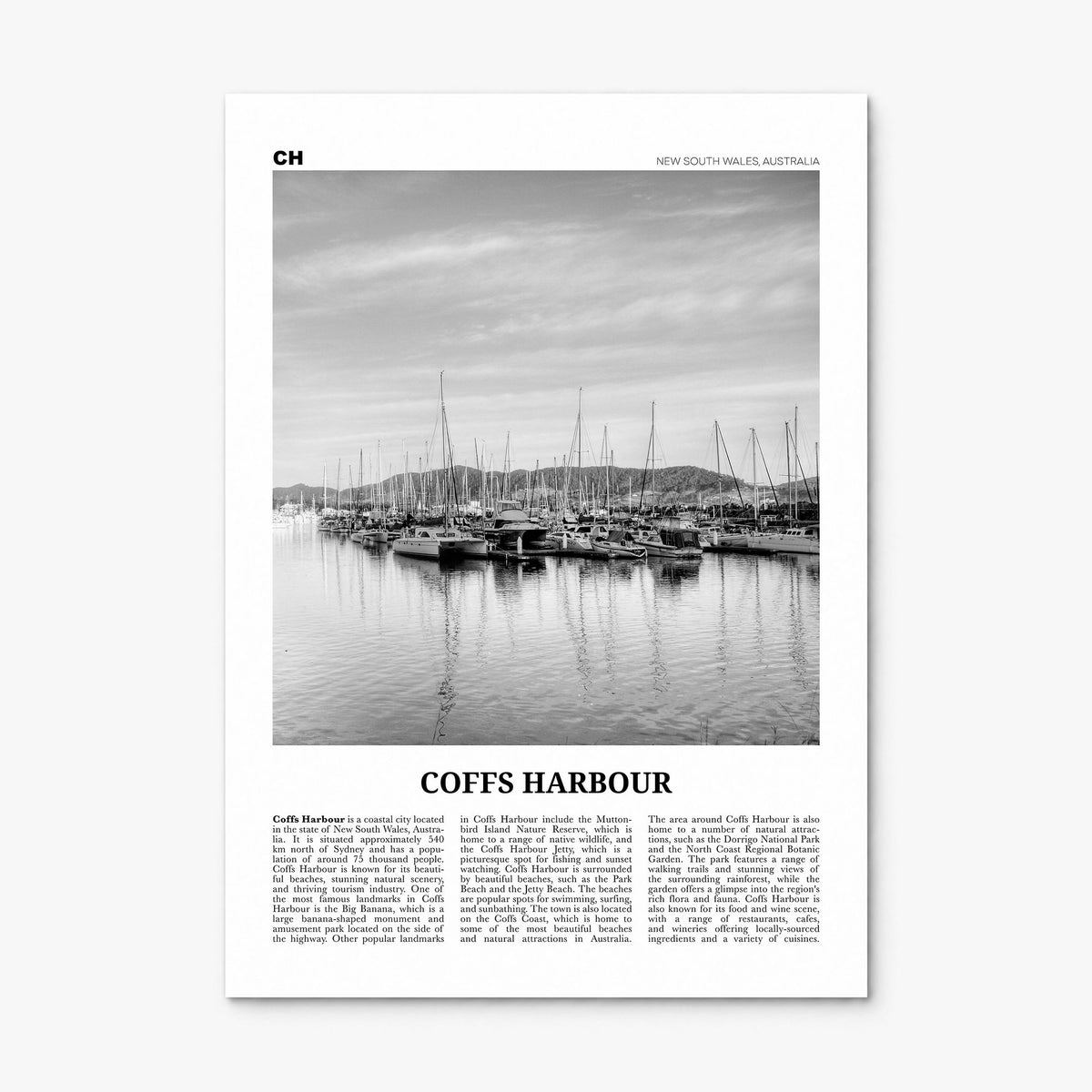 Coffs Harbour Newspaper Poster, print only (unframed)