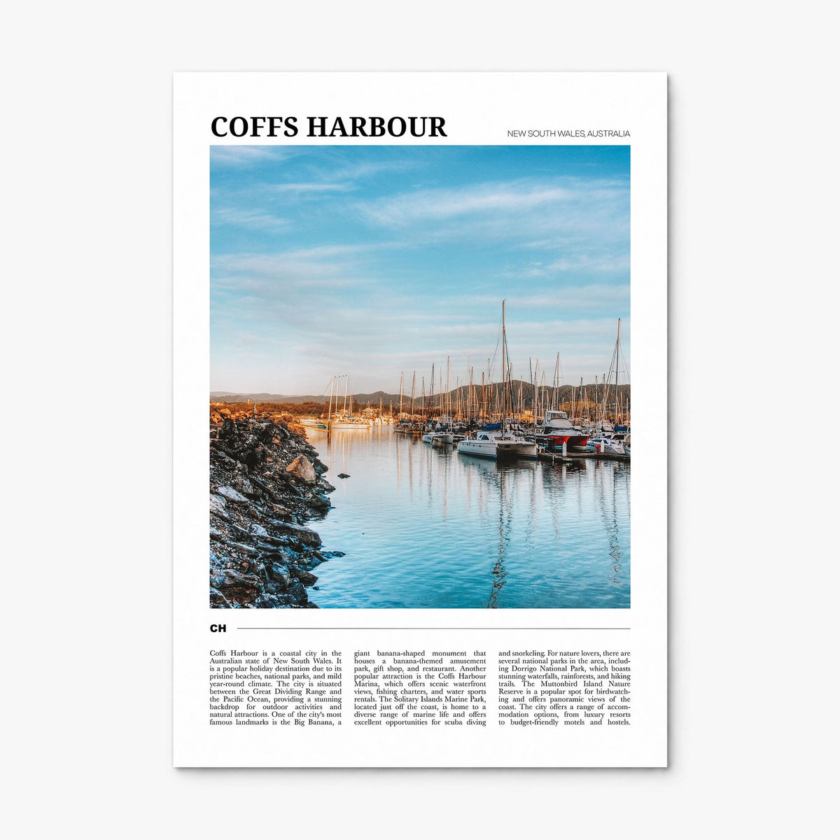 Coffs Harbour Travel Poster, print only (unframed)