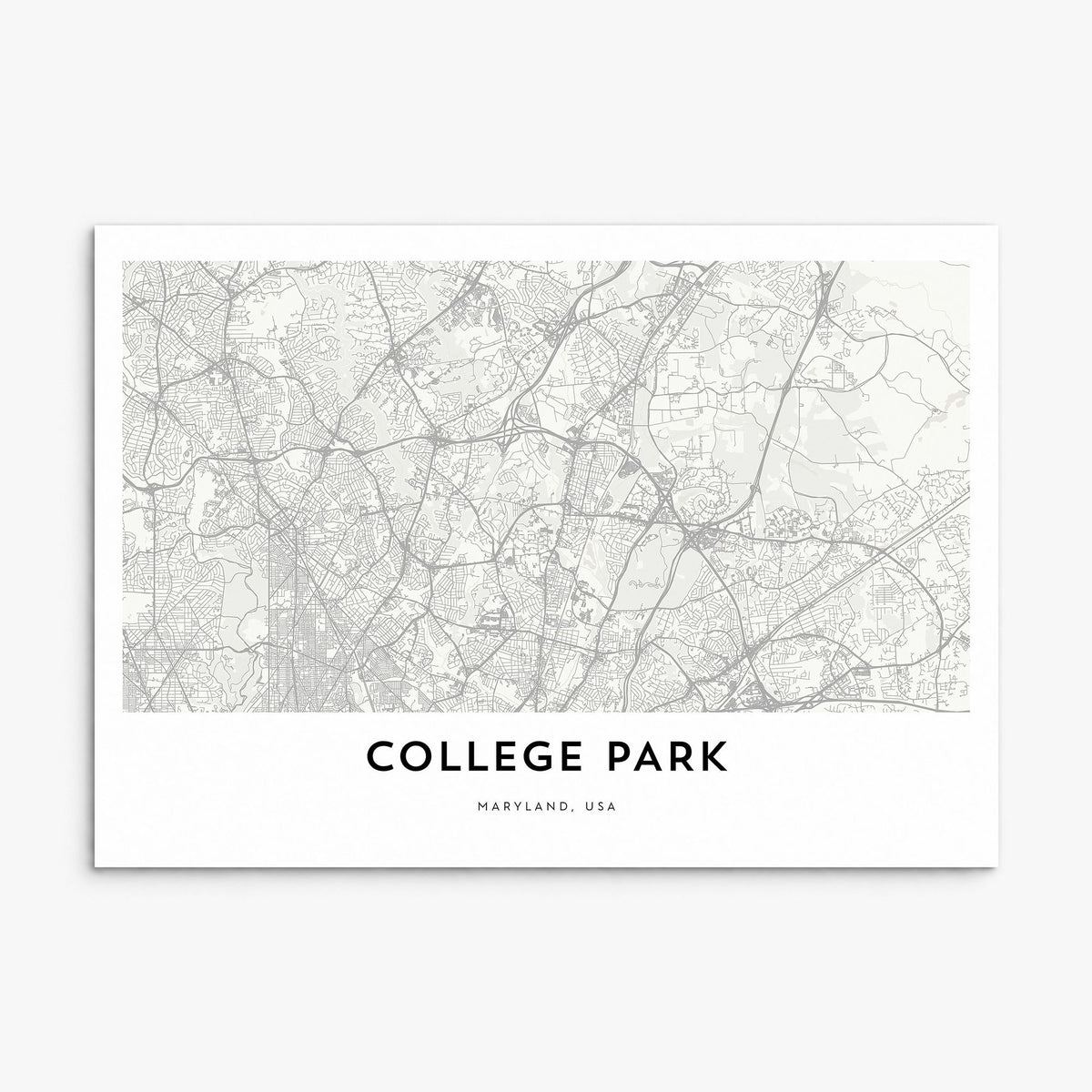 College Park Map Poster, print only (unframed)