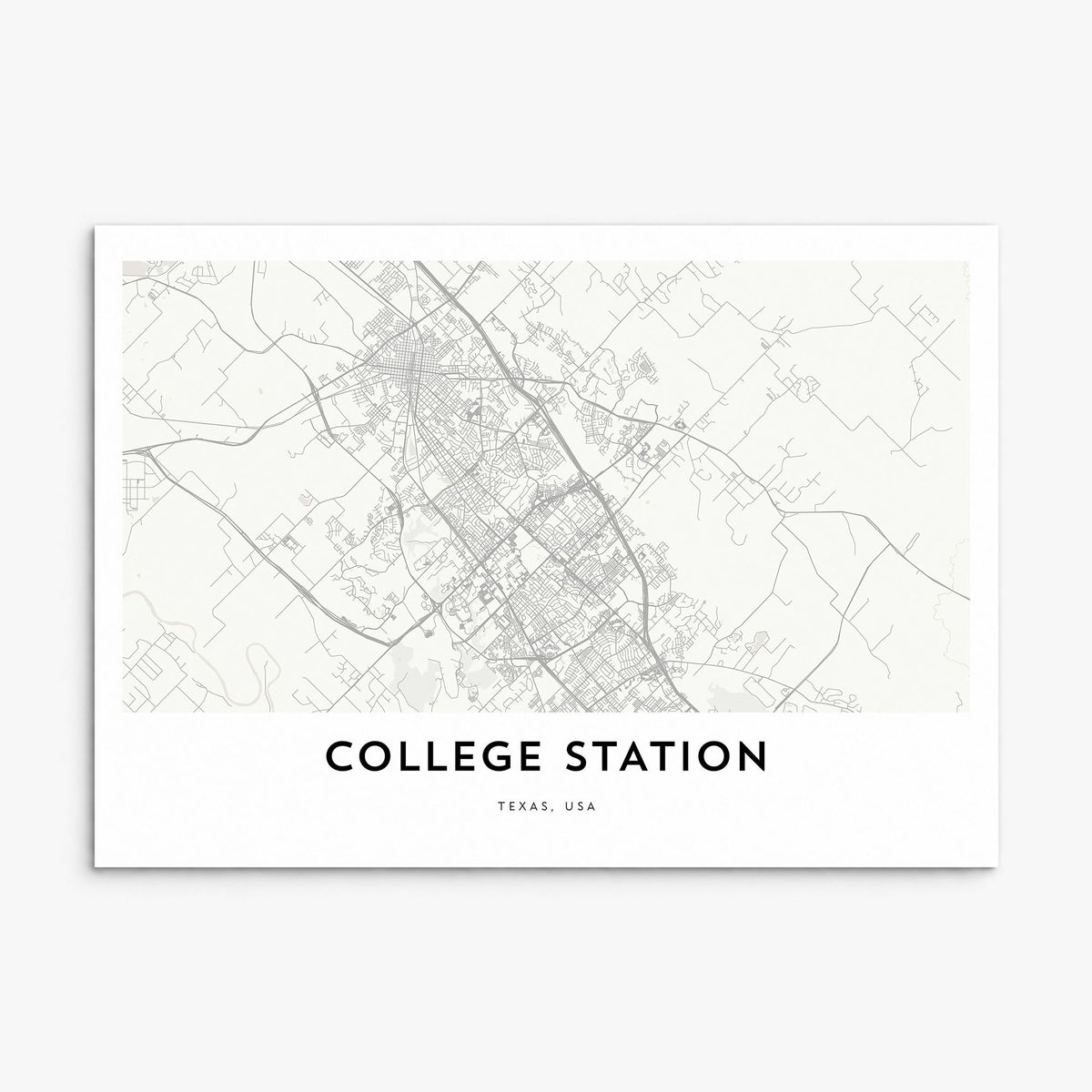 College Station Map Poster, print only (unframed)