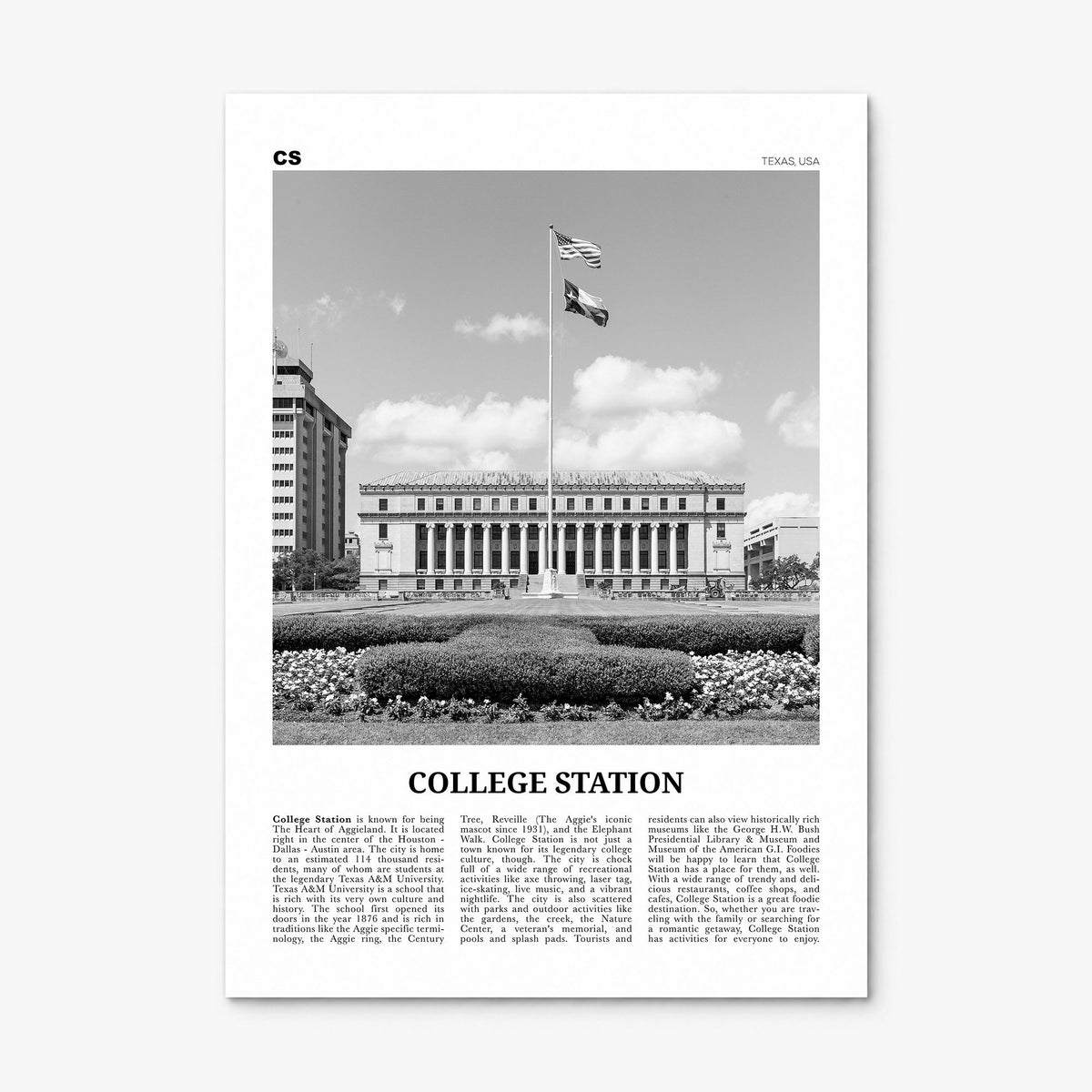 College Station Newspaper Poster, print only (unframed)