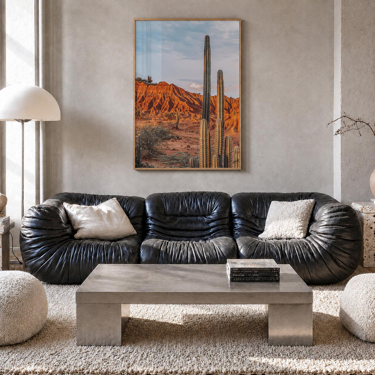Colombia no. 3 colorful photo poster of South America – vertical wall art in natural wood frame, hanging on wall