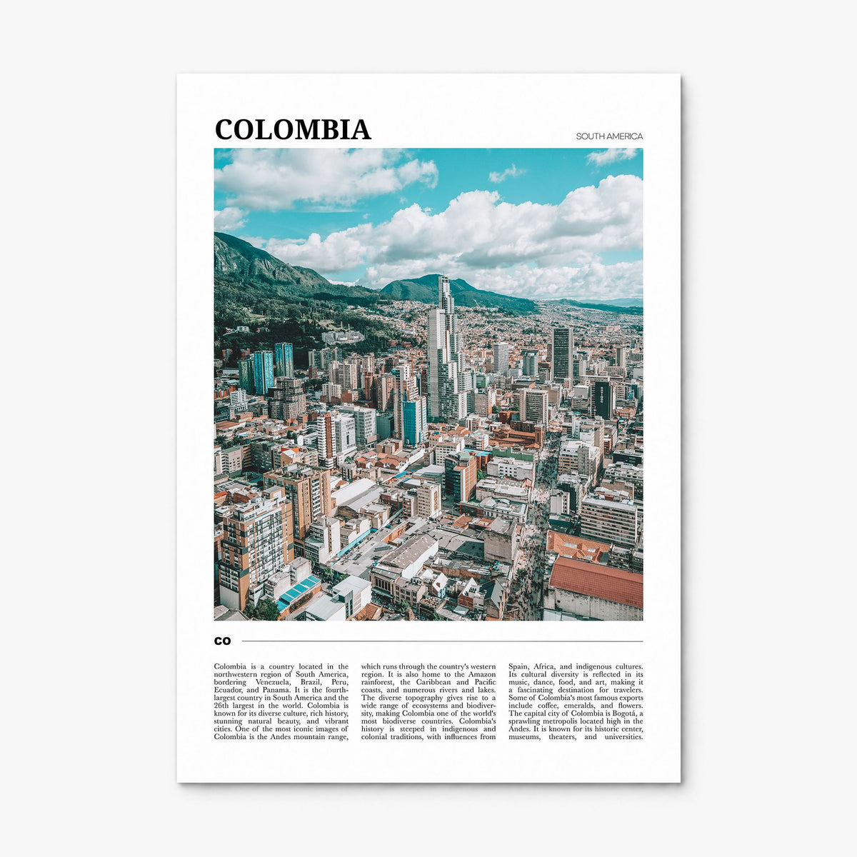Colombia Travel No 1 Poster, print only (unframed)
