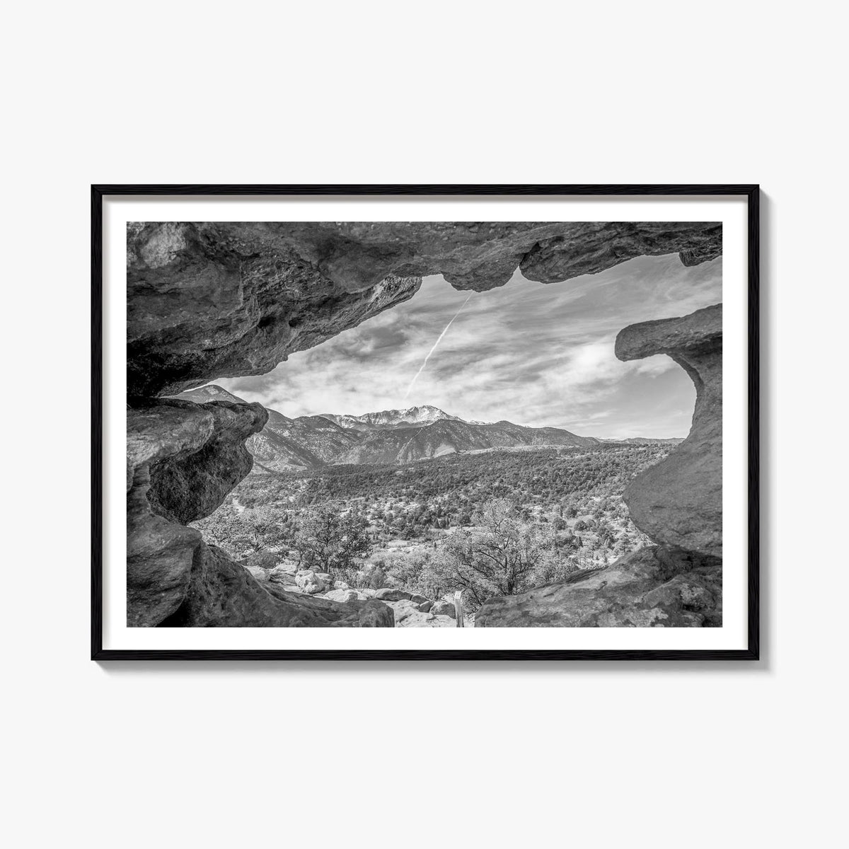 Colorado black & white photo poster of United States – horizontal wall art, unframed print shown in interior mockup