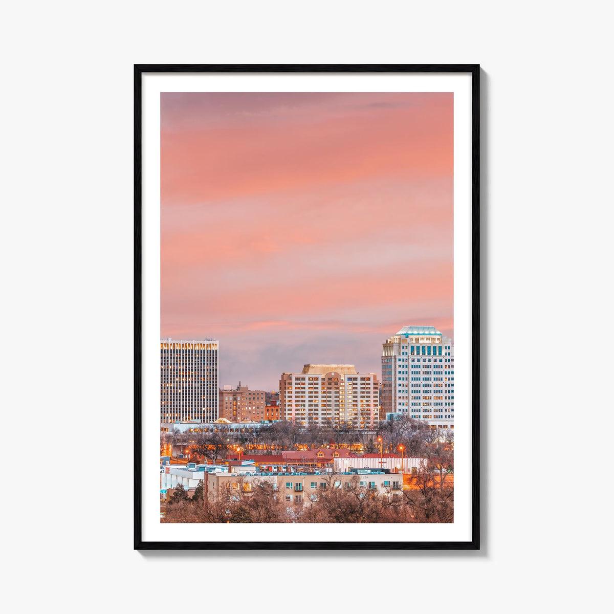 Colorado Springs colorful photo poster of Colorado, USA – vertical wall art, unframed print shown in interior mockup