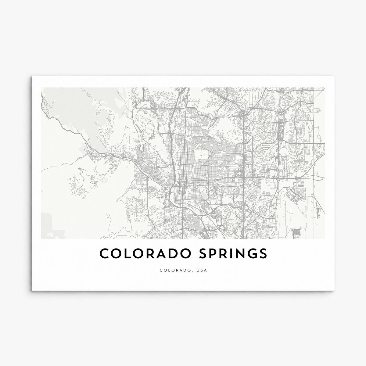 Colorado Springs Map Poster, print only (unframed)