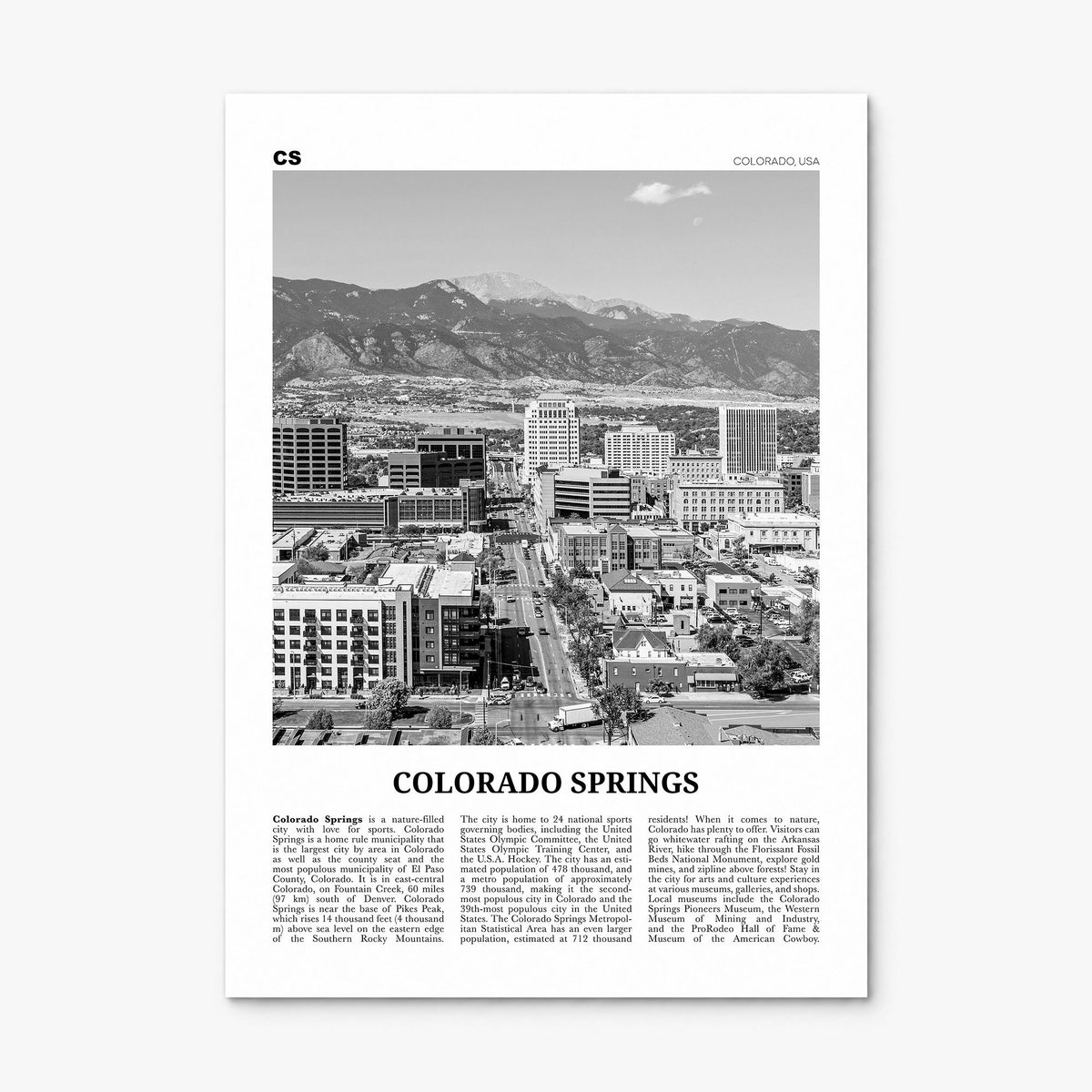 Colorado Springs Newspaper Poster, print only (unframed)