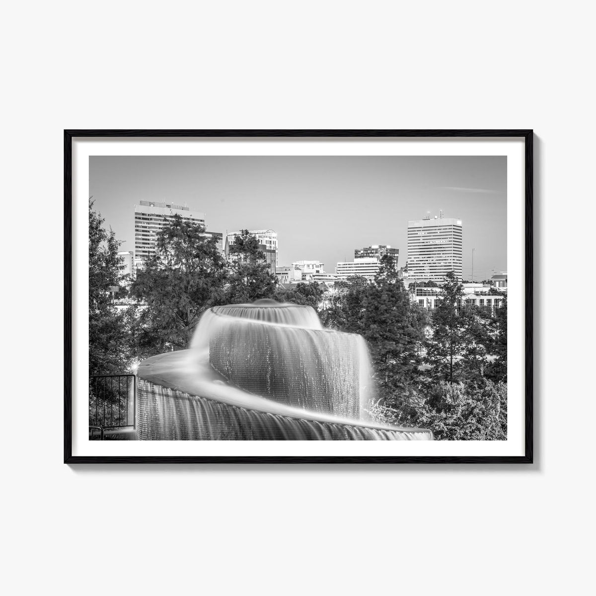 Columbia, South Carolina black & white photo poster of South Carolina, USA – horizontal wall art, unframed print shown in int
