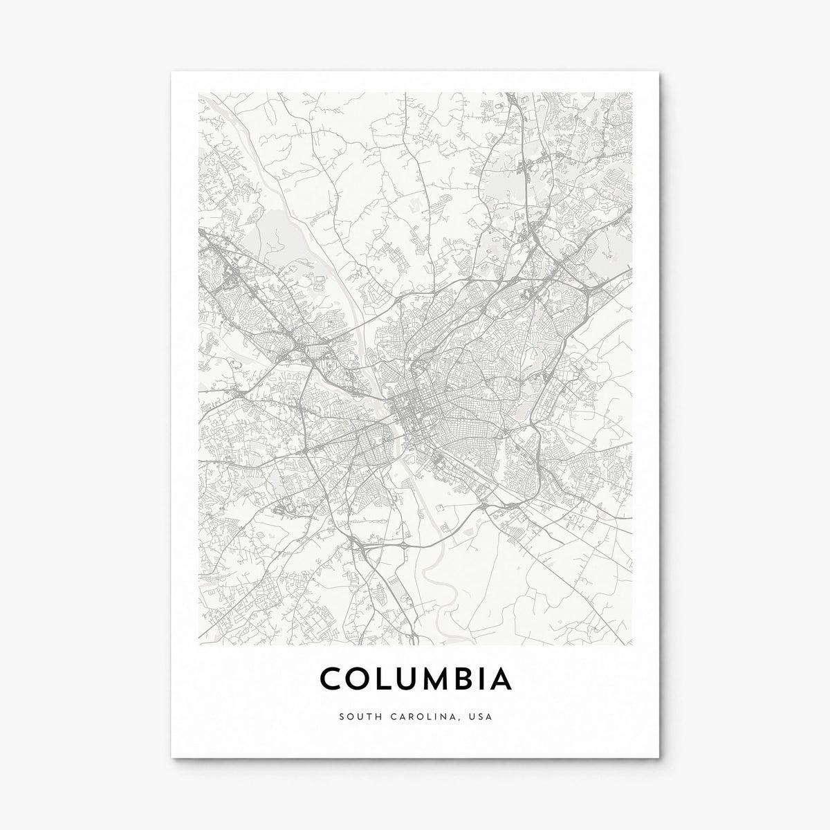 Columbia, South Carolina Map Poster, print only (unframed)