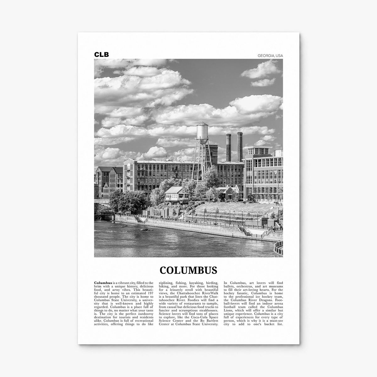 Columbus, Georgia Newspaper Poster, print only (unframed)