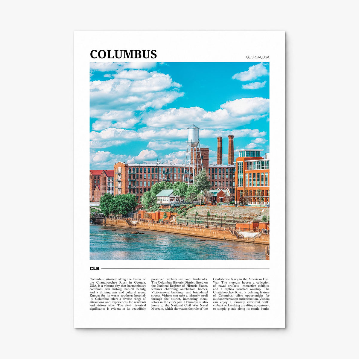 Columbus, Georgia Travel Poster, print only (unframed)