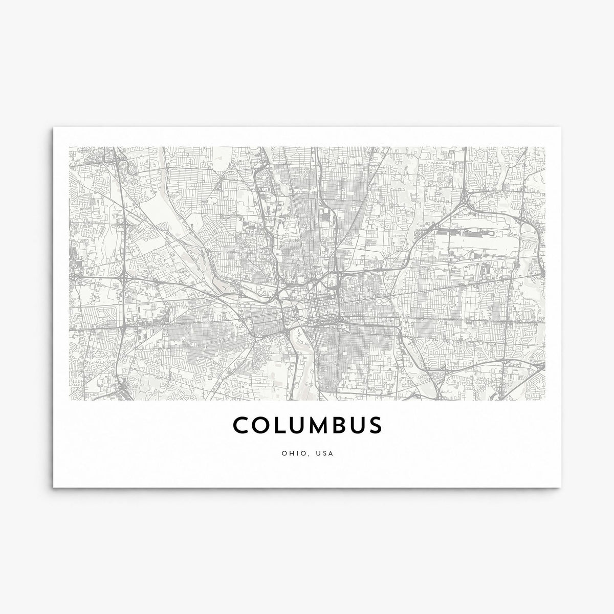 Columbus, Ohio Map Poster, print only (unframed)