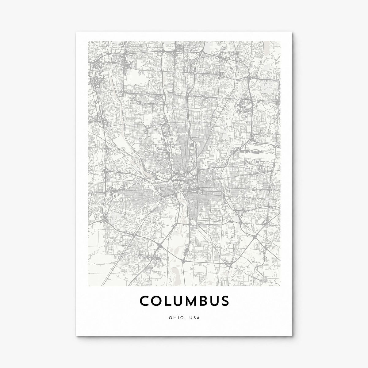 Columbus, Ohio Map Poster, print only (unframed)