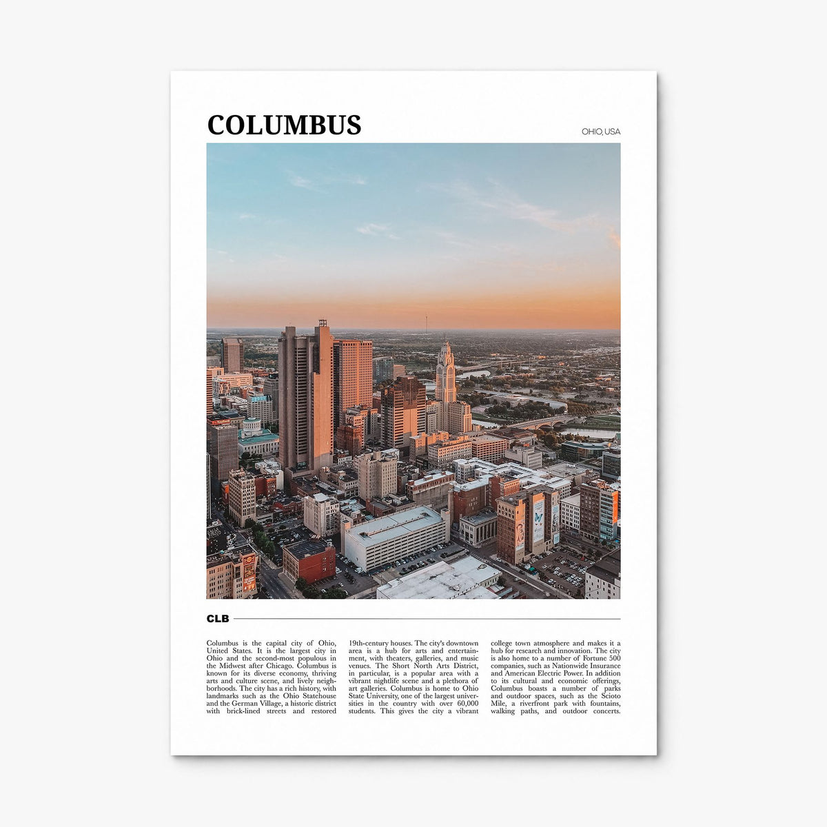 Columbus, Ohio Travel No 3 Poster, print only (unframed)