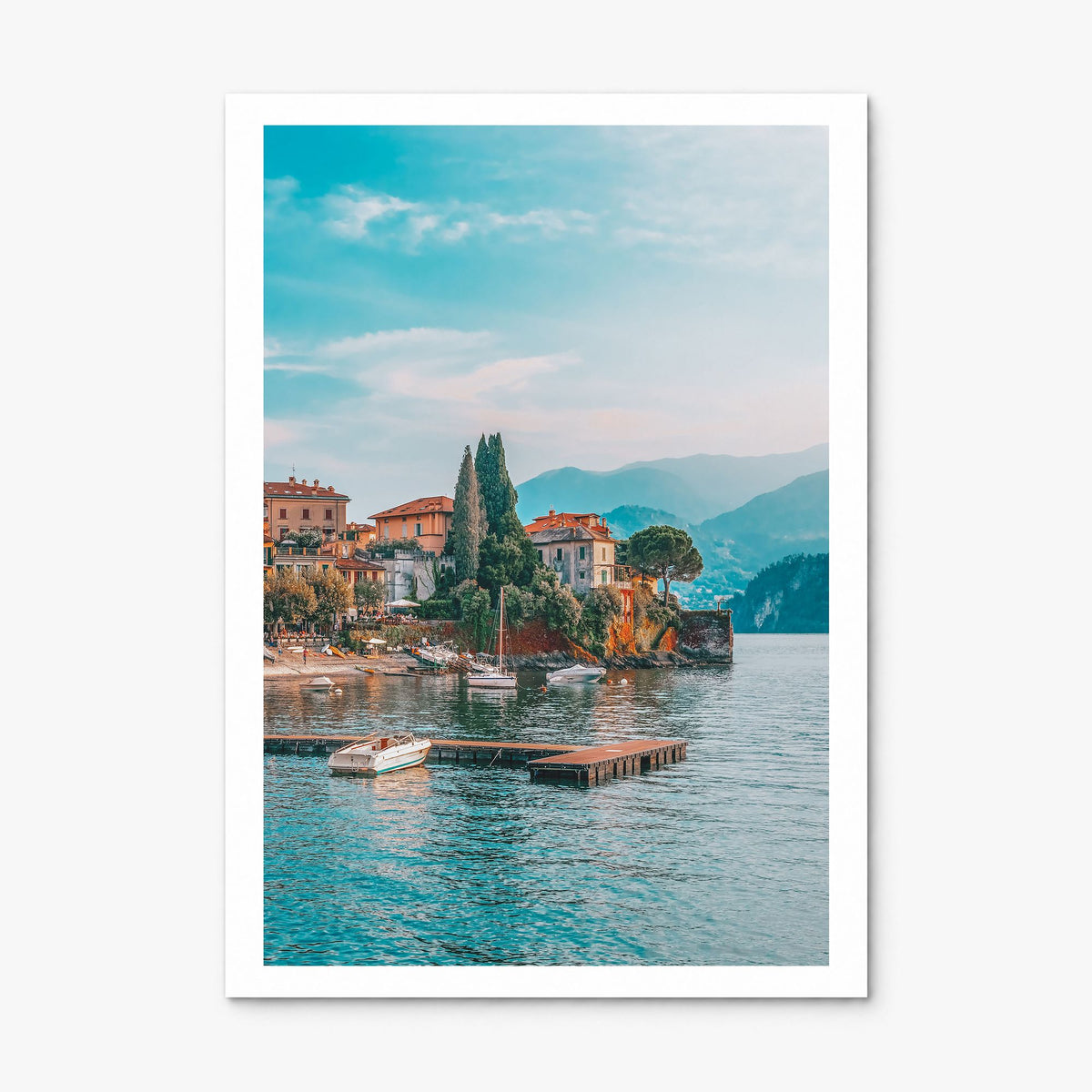 Lake Como Photo Poster, print only (unframed), white border