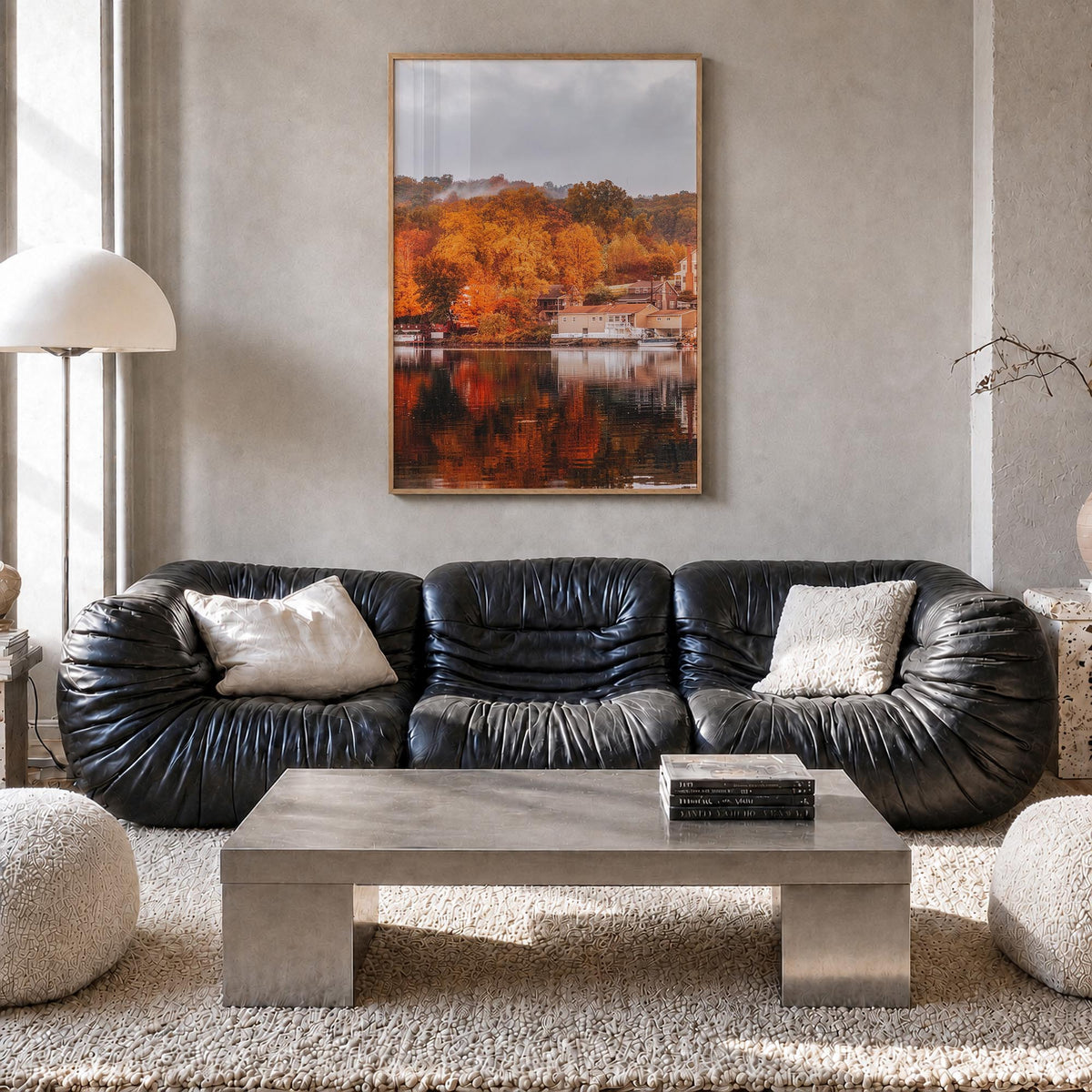 Connecticut no. 2 colorful photo poster of United States – vertical wall art in natural wood frame, hanging on wall