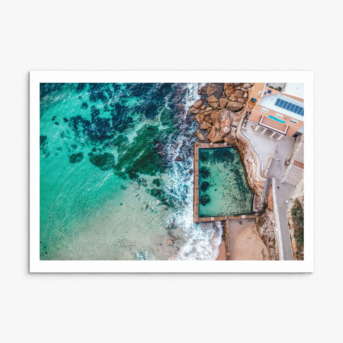Coogee Beach Photo Poster, print only (unframed), white border