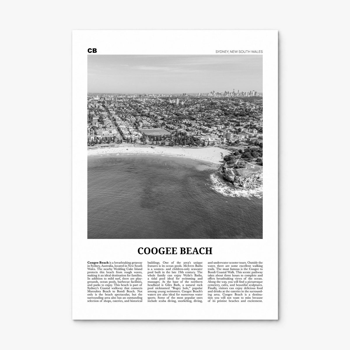 Coogee Beach Newspaper No 2 Poster, print only (unframed)