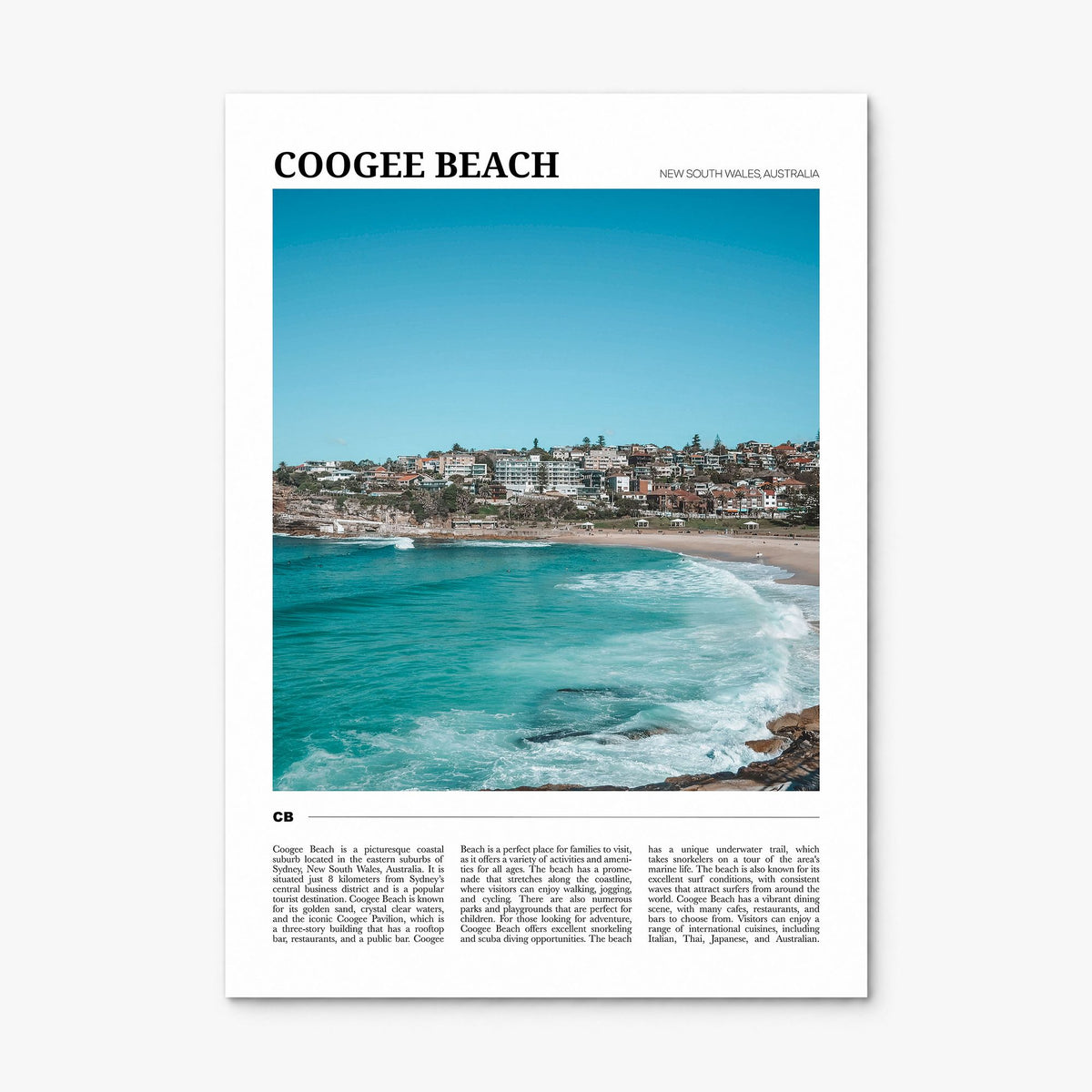 Coogee Beach Travel No 2 Poster, print only (unframed)