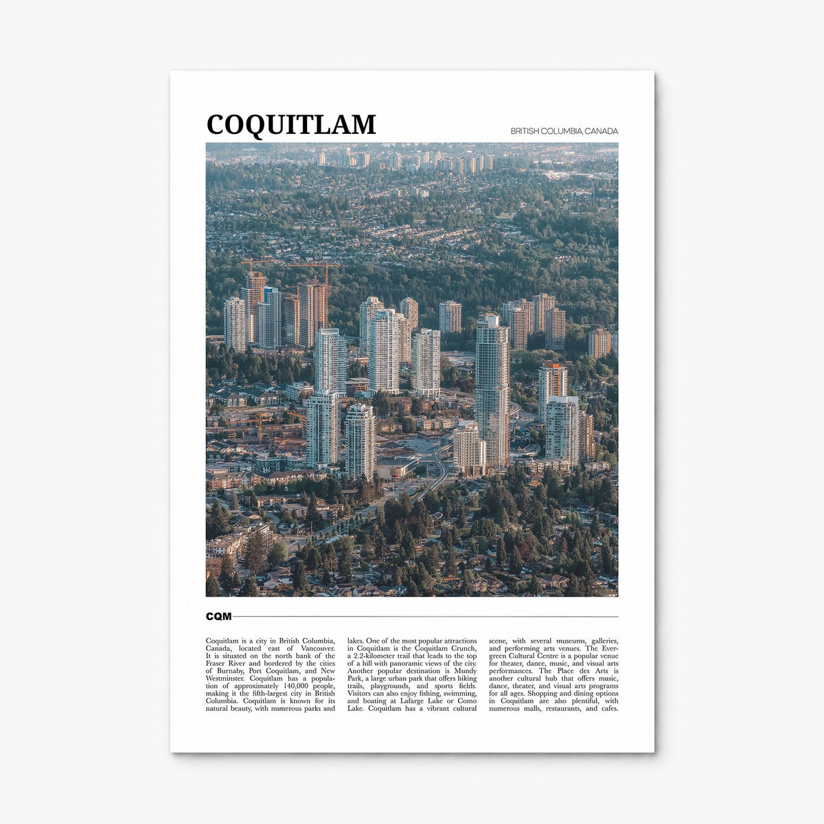 Coquitlam Travel No 1 Poster, print only (unframed)