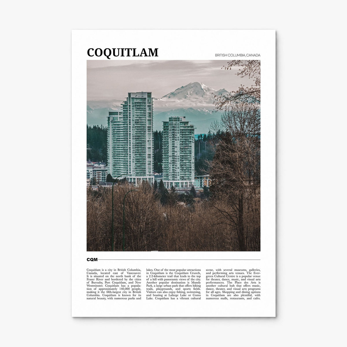 Coquitlam Travel No 2 Poster, print only (unframed)