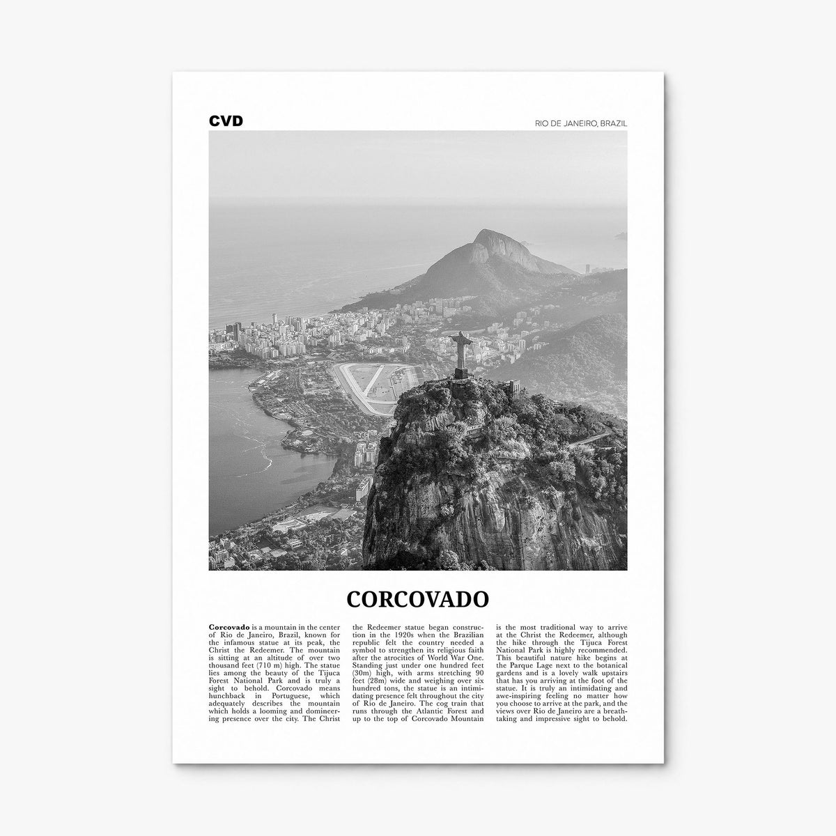 Corcovado Newspaper Poster, print only (unframed)