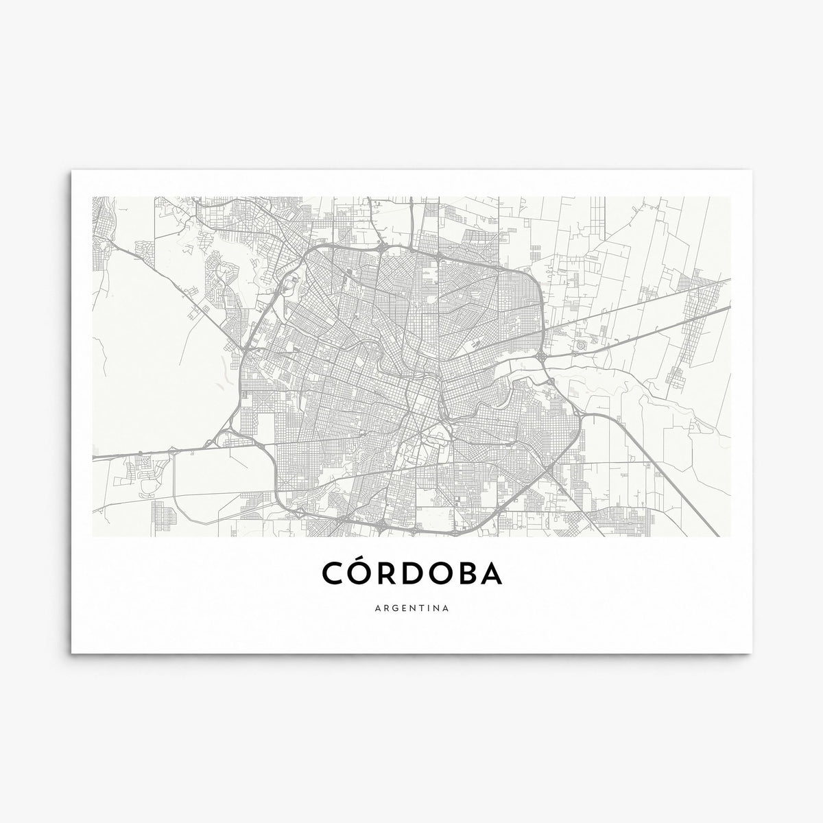 Córdoba, Argentina Map Poster, print only (unframed)