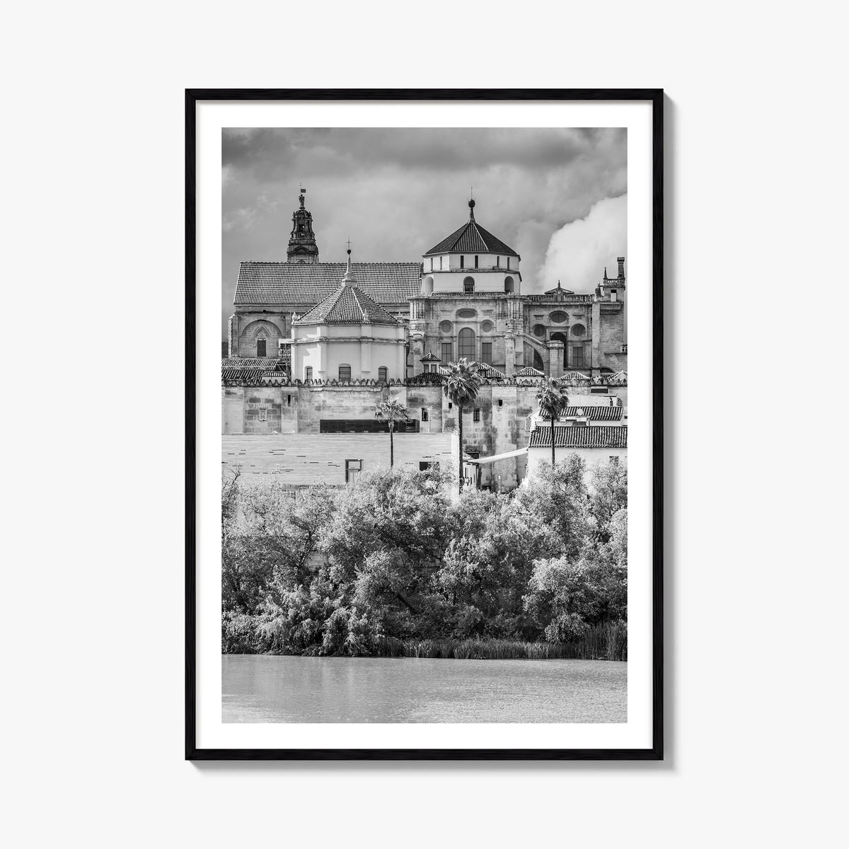 Córdoba, Spain black & white photo poster of Spain – vertical wall art, unframed print shown in interior mockup