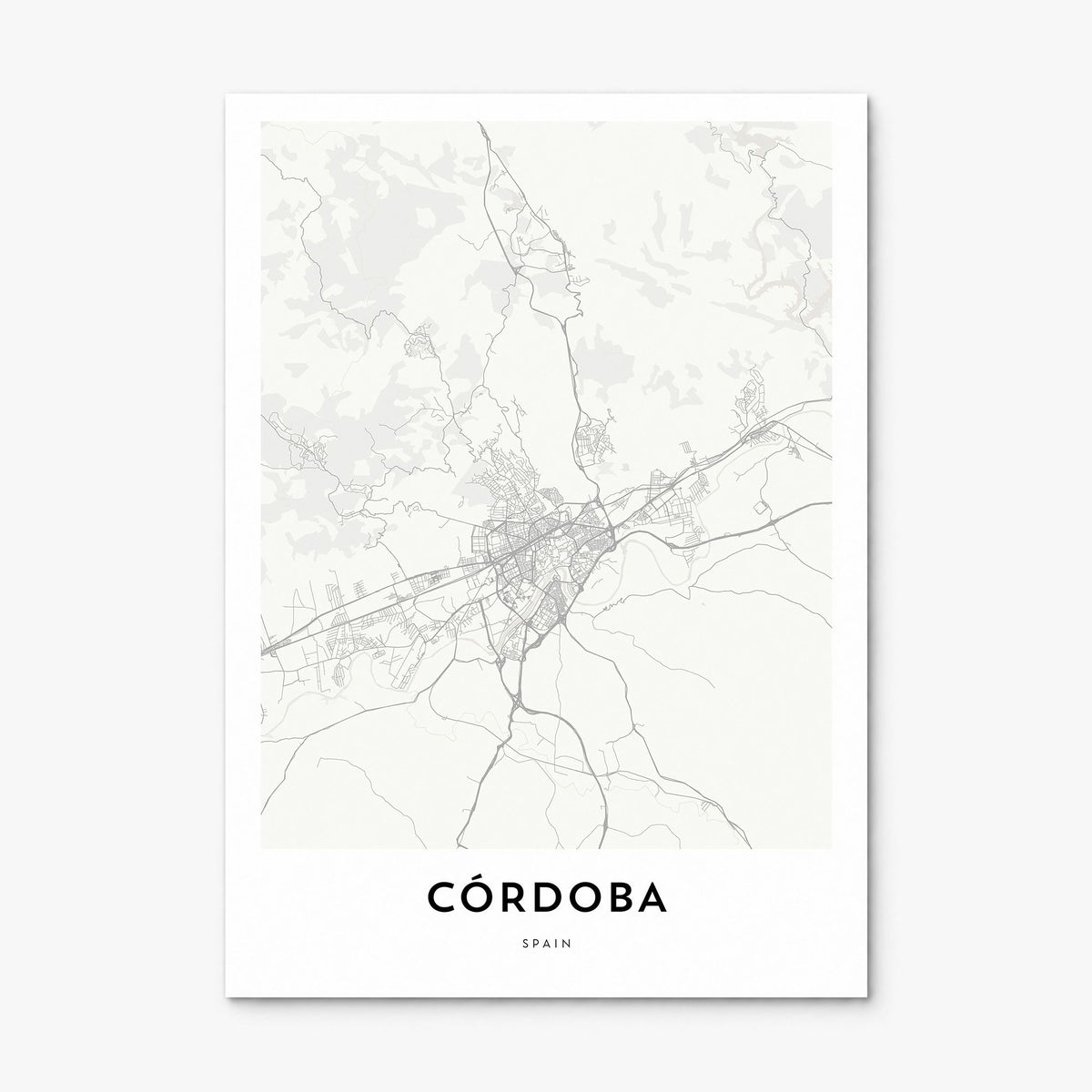 Córdoba, Spain Map Poster, print only (unframed)
