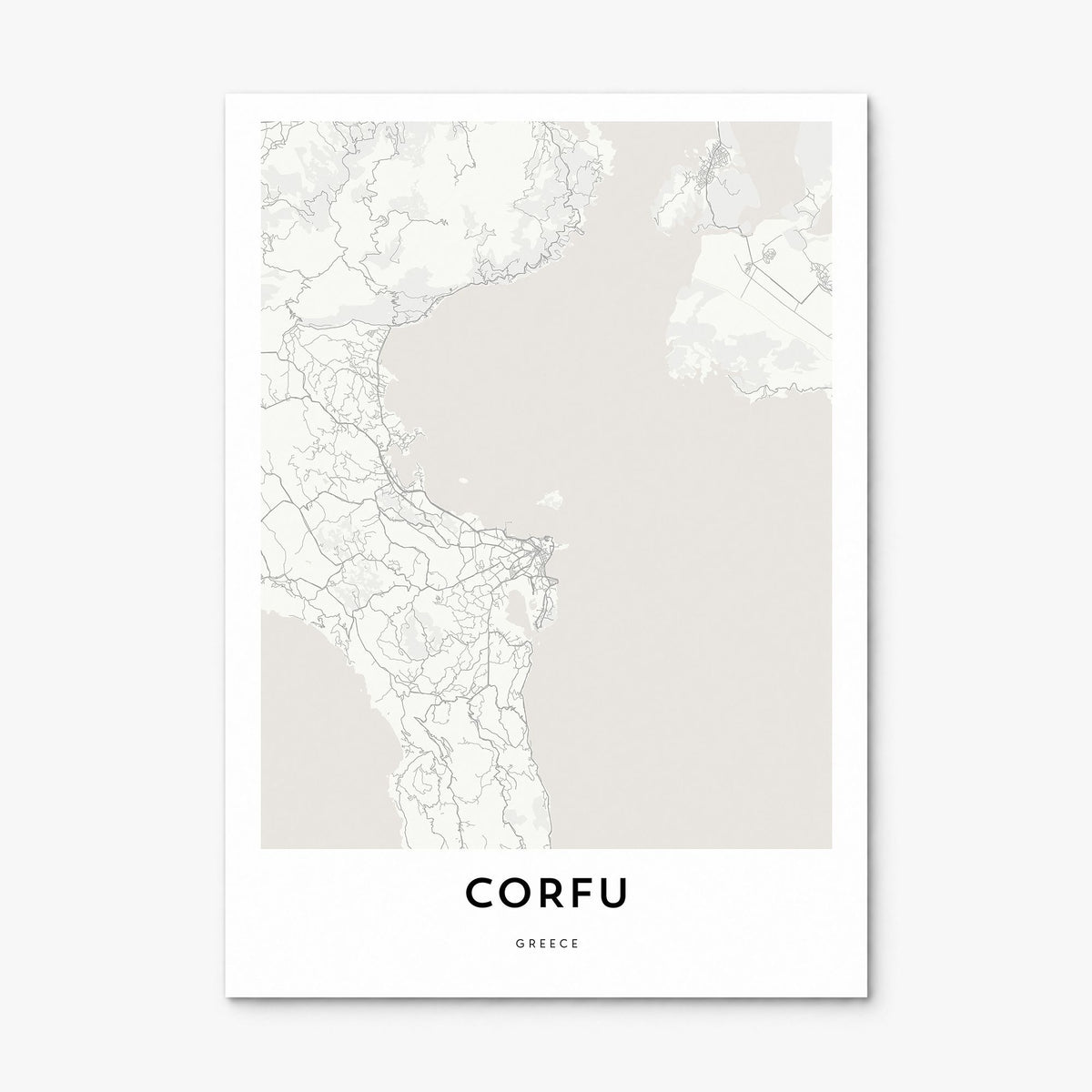 Corfu Map Poster, print only (unframed)