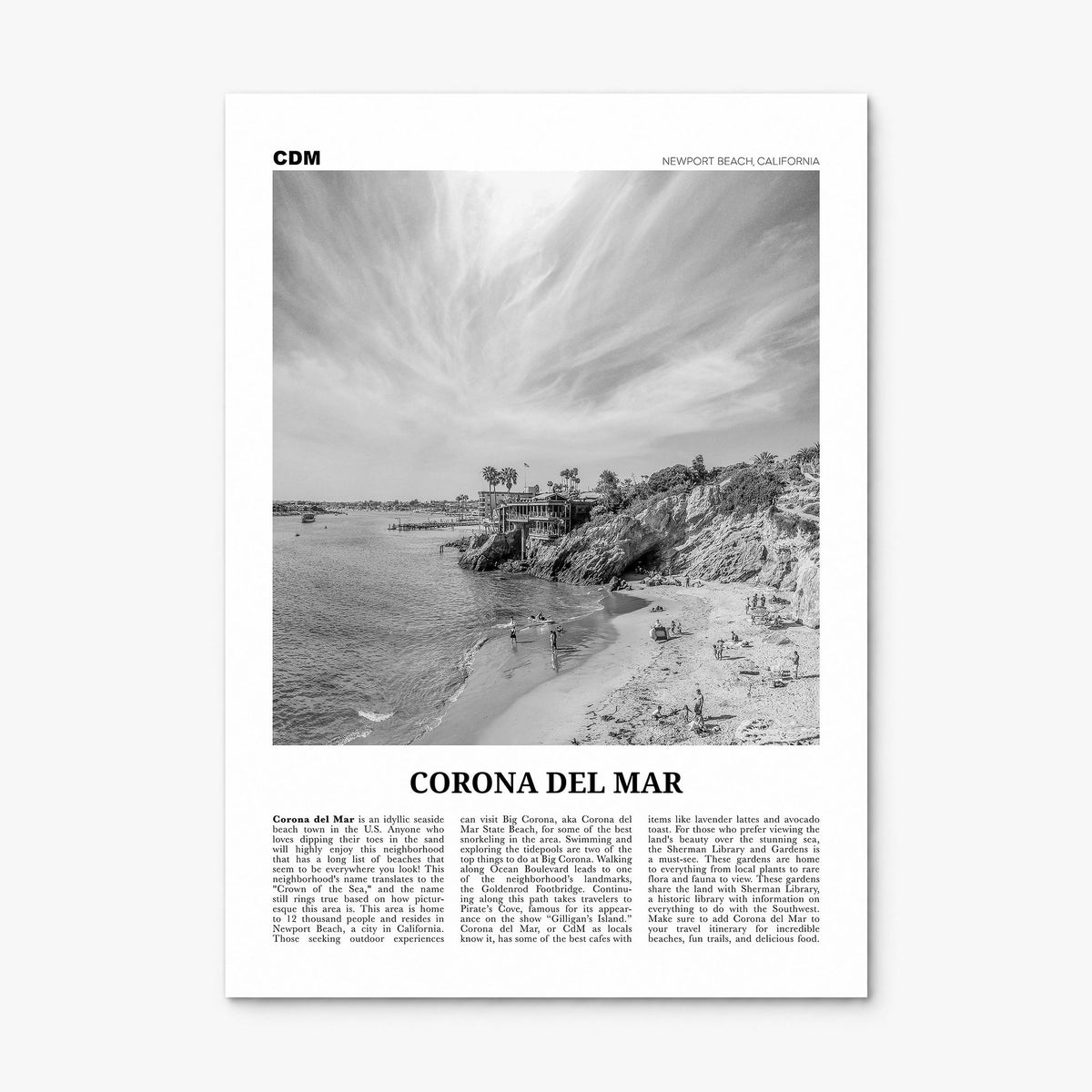 Corona del Mar Newspaper Poster, print only (unframed)
