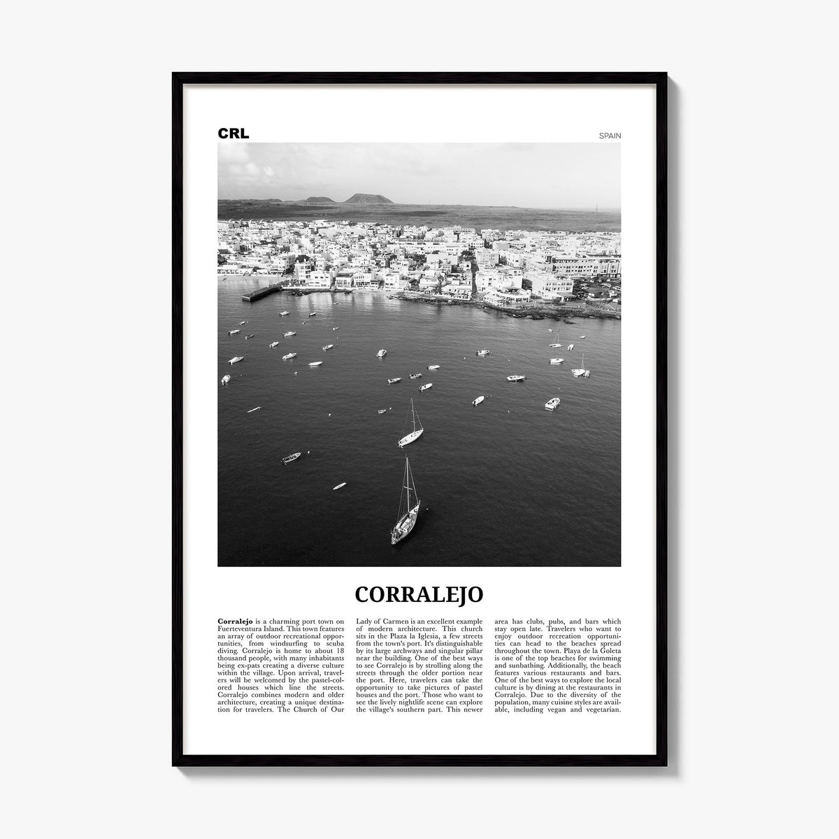Corralejo Newspaper Poster, framed poster mockup