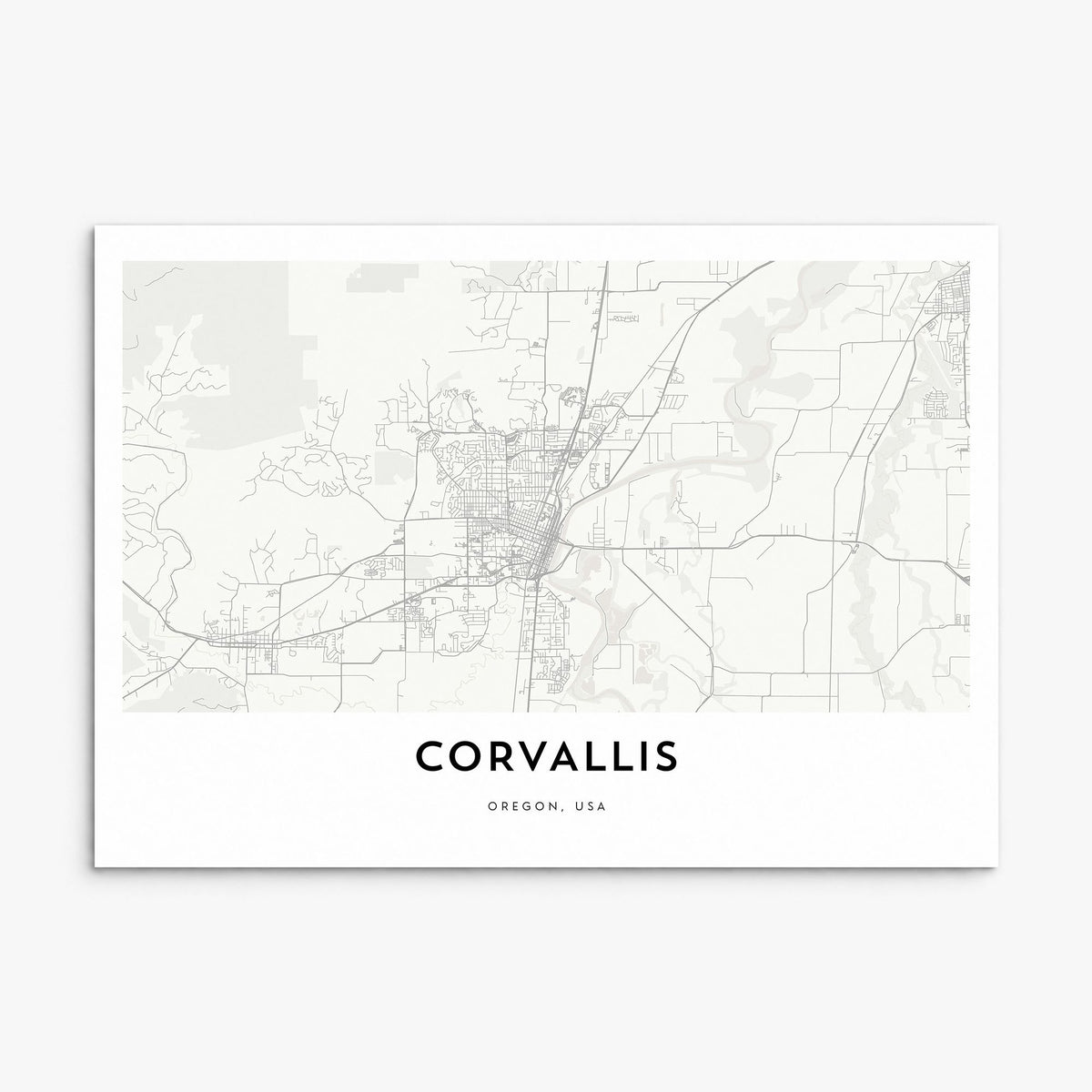 Corvallis Map Poster, print only (unframed)