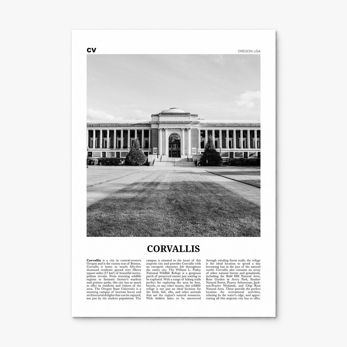 Corvallis Newspaper Poster, print only (unframed)