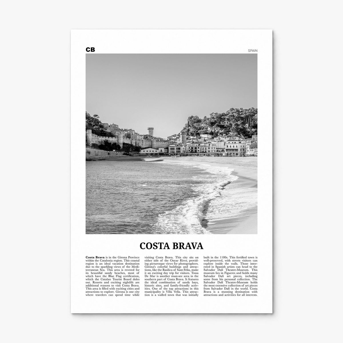 Costa Brava Newspaper Poster, print only (unframed)