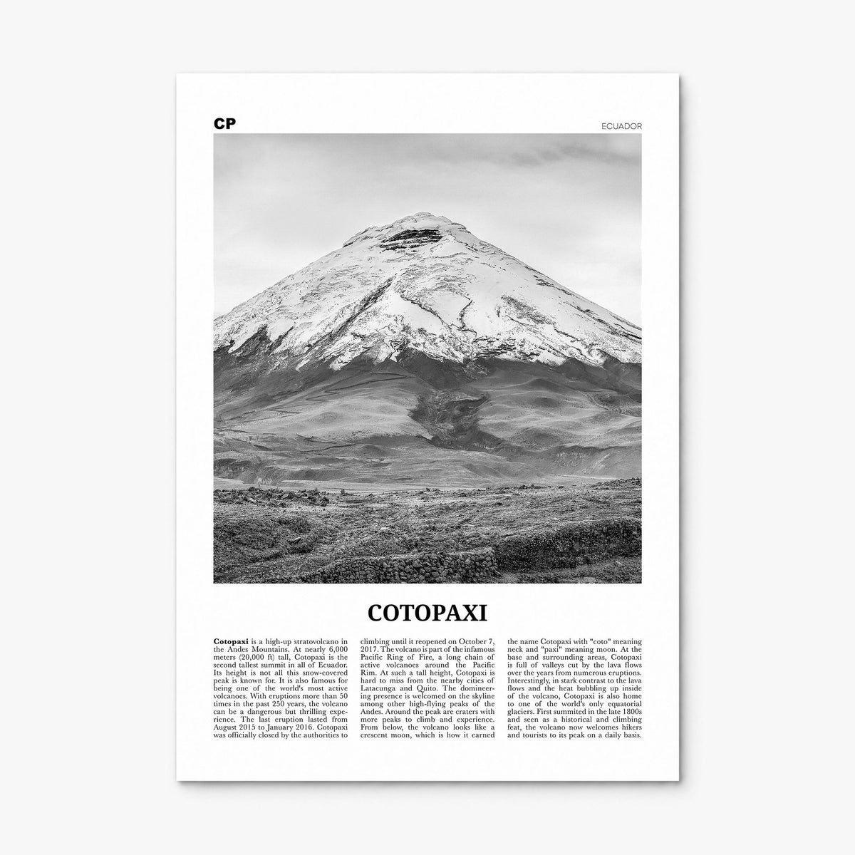 Cotopaxi Newspaper Poster, print only (unframed)