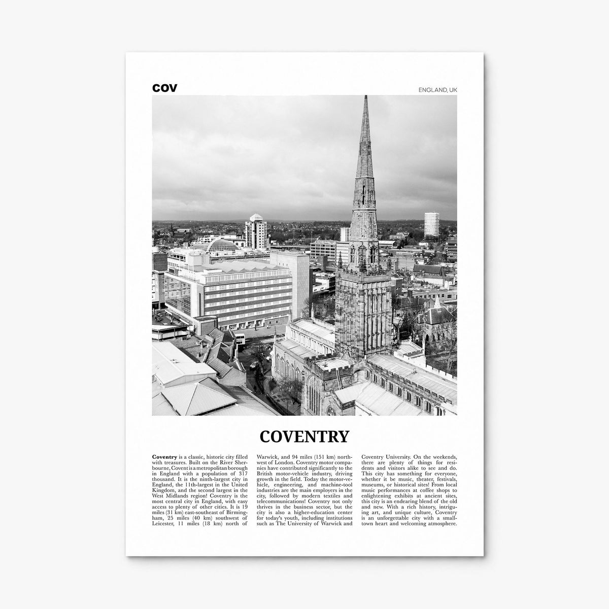 Coventry Newspaper Poster, print only (unframed)