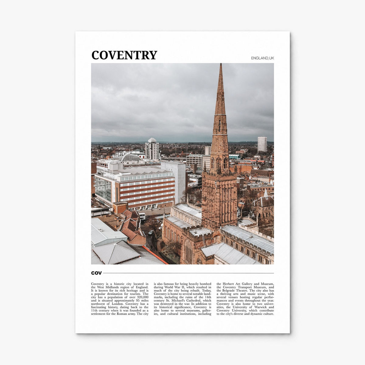 Coventry Travel Poster, print only (unframed)