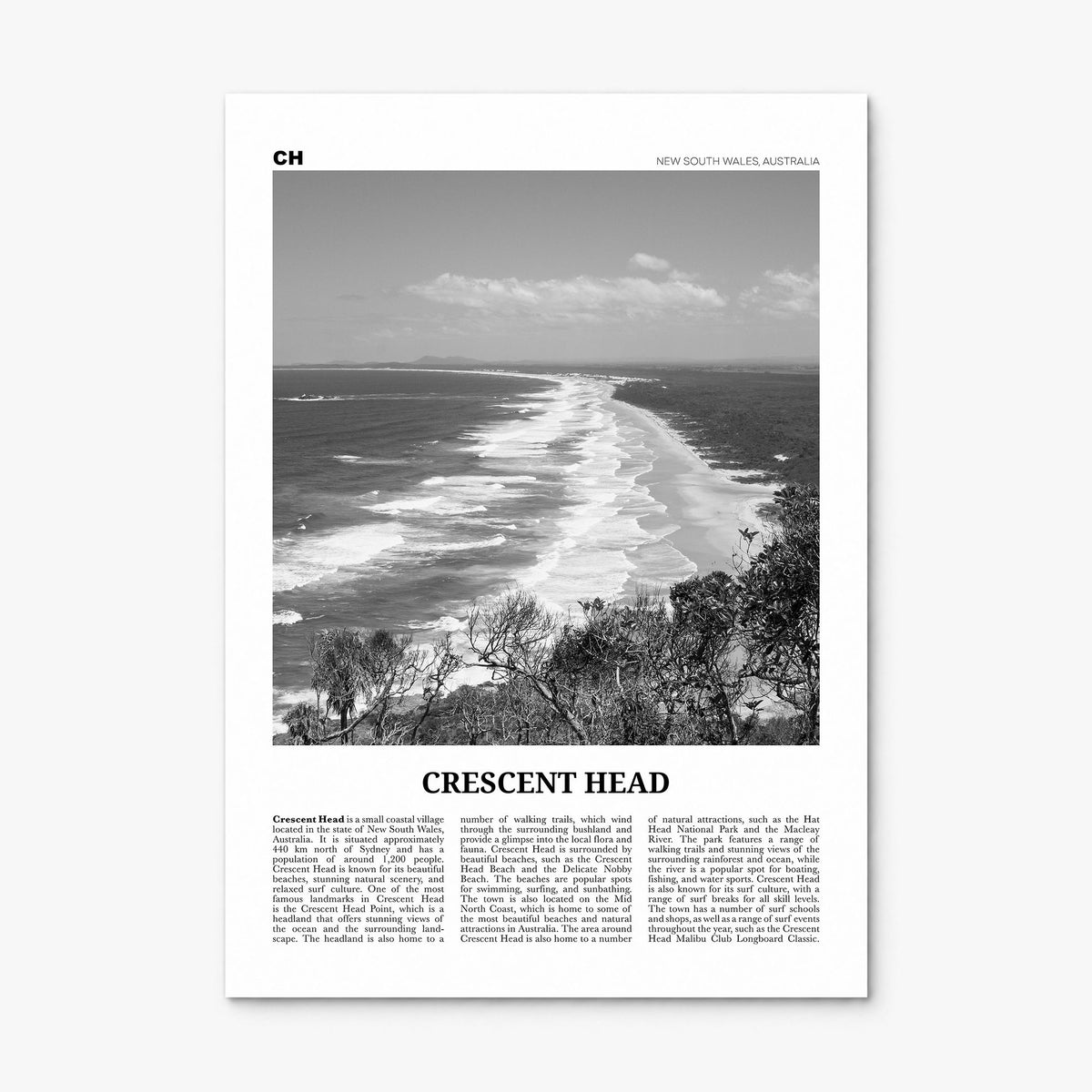 Crescent Head Newspaper Poster, print only (unframed)