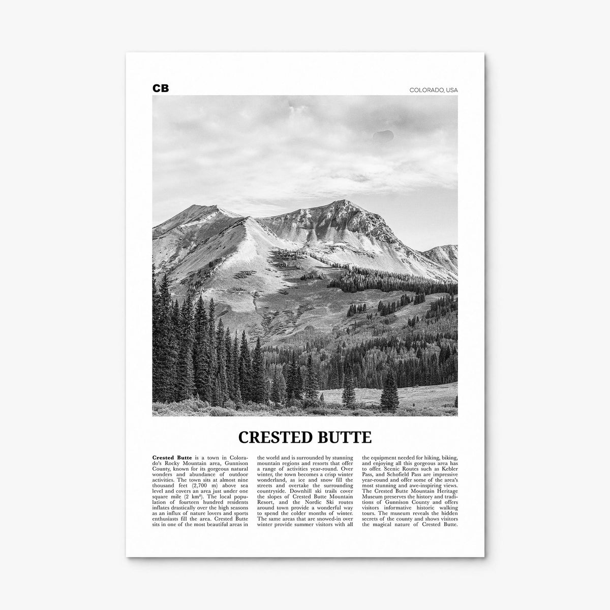 Crested Butte Newspaper Poster, print only (unframed)