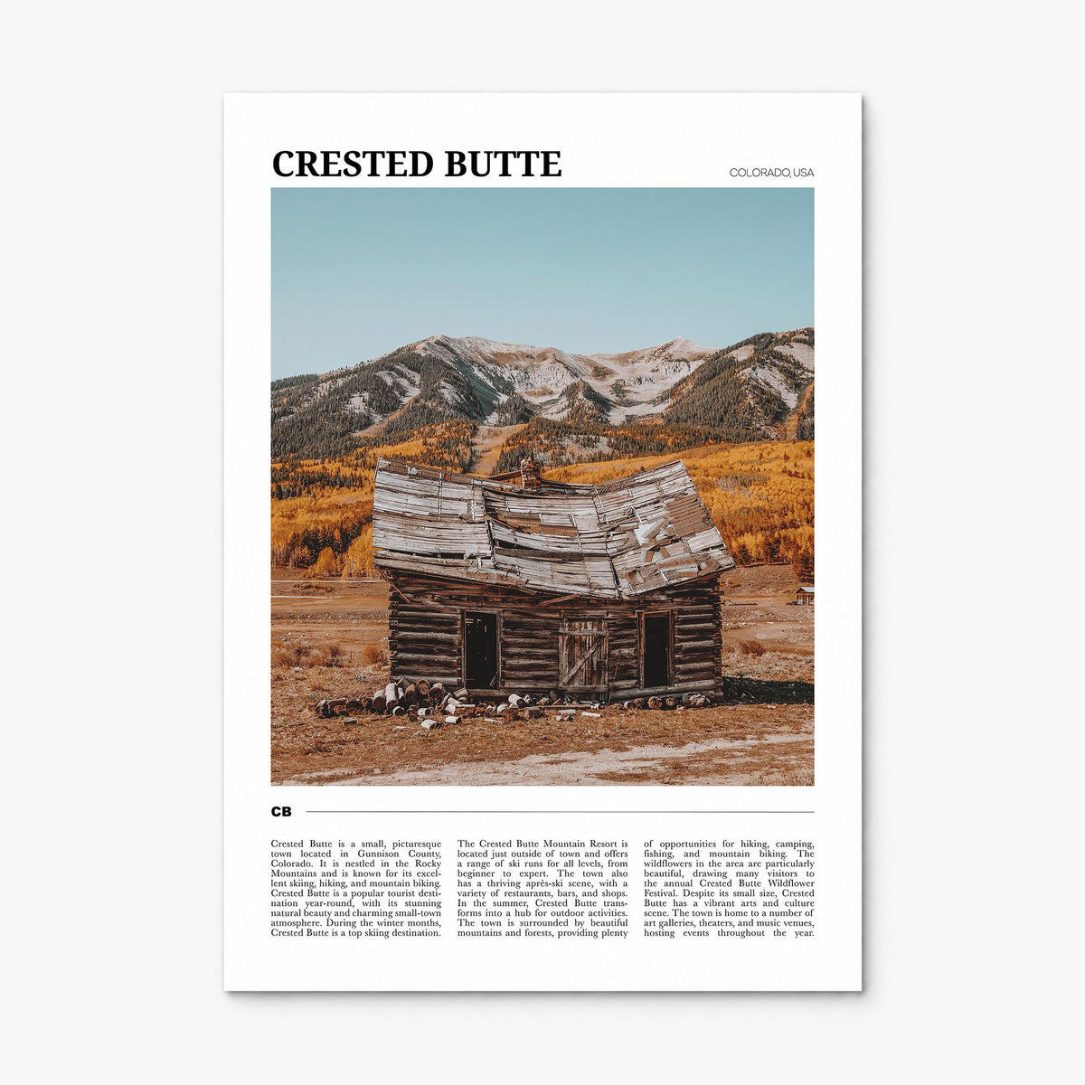 Crested Butte Travel Poster, print only (unframed)