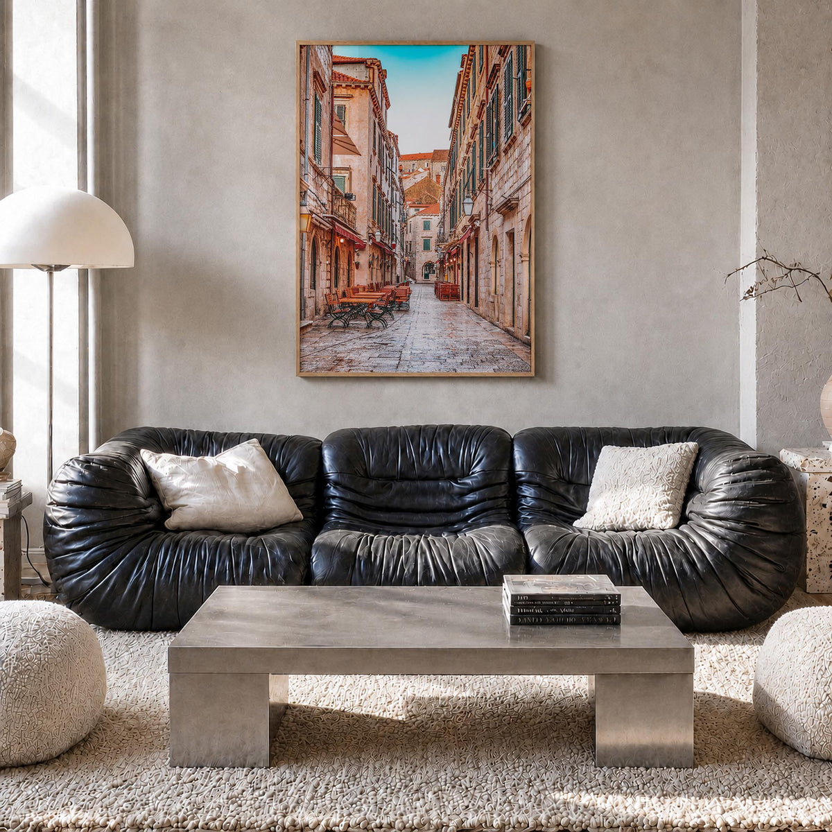 Croatia no. 1 colorful photo poster of Europe – vertical wall art in natural wood frame, hanging on wall