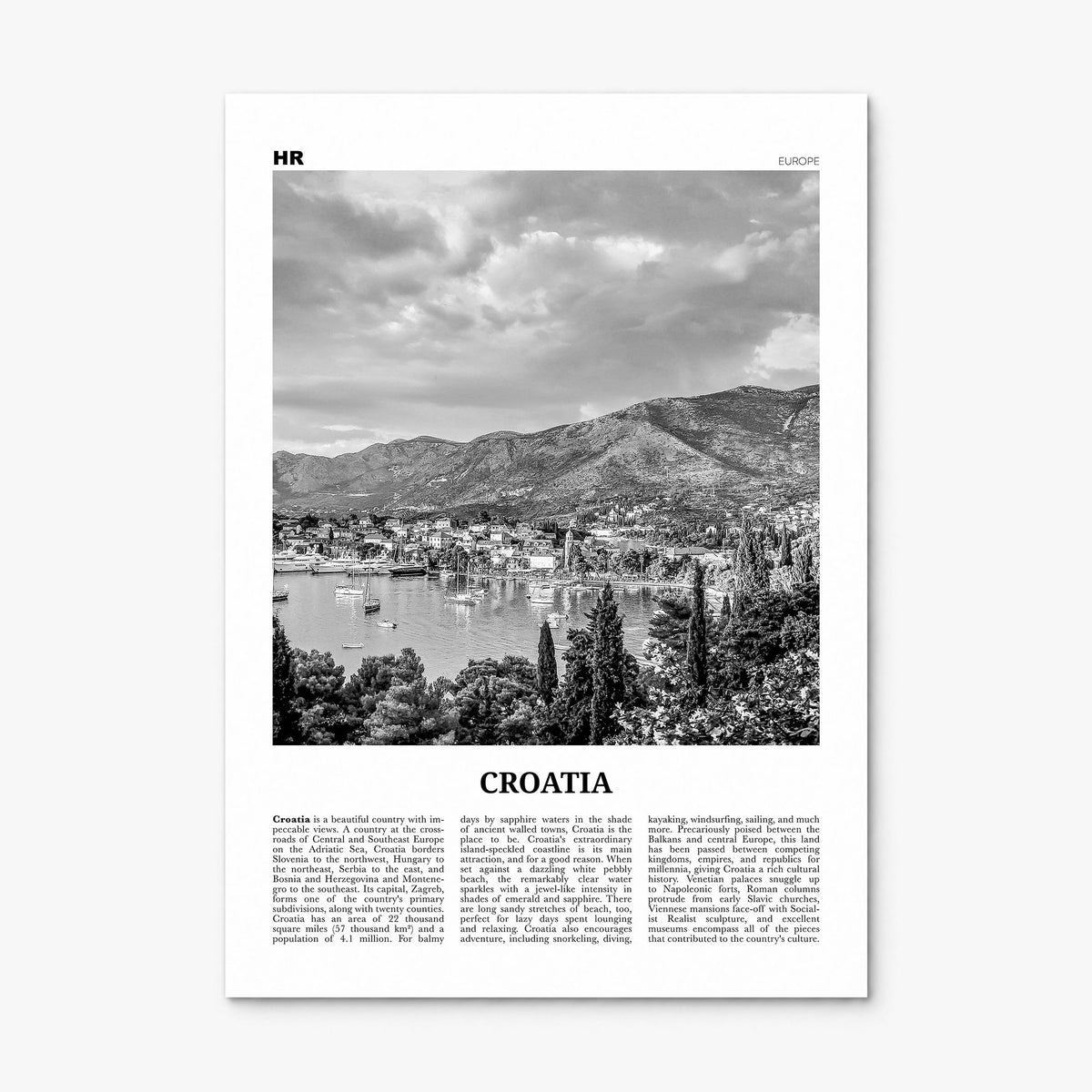 Croatia Newspaper Poster, print only (unframed)