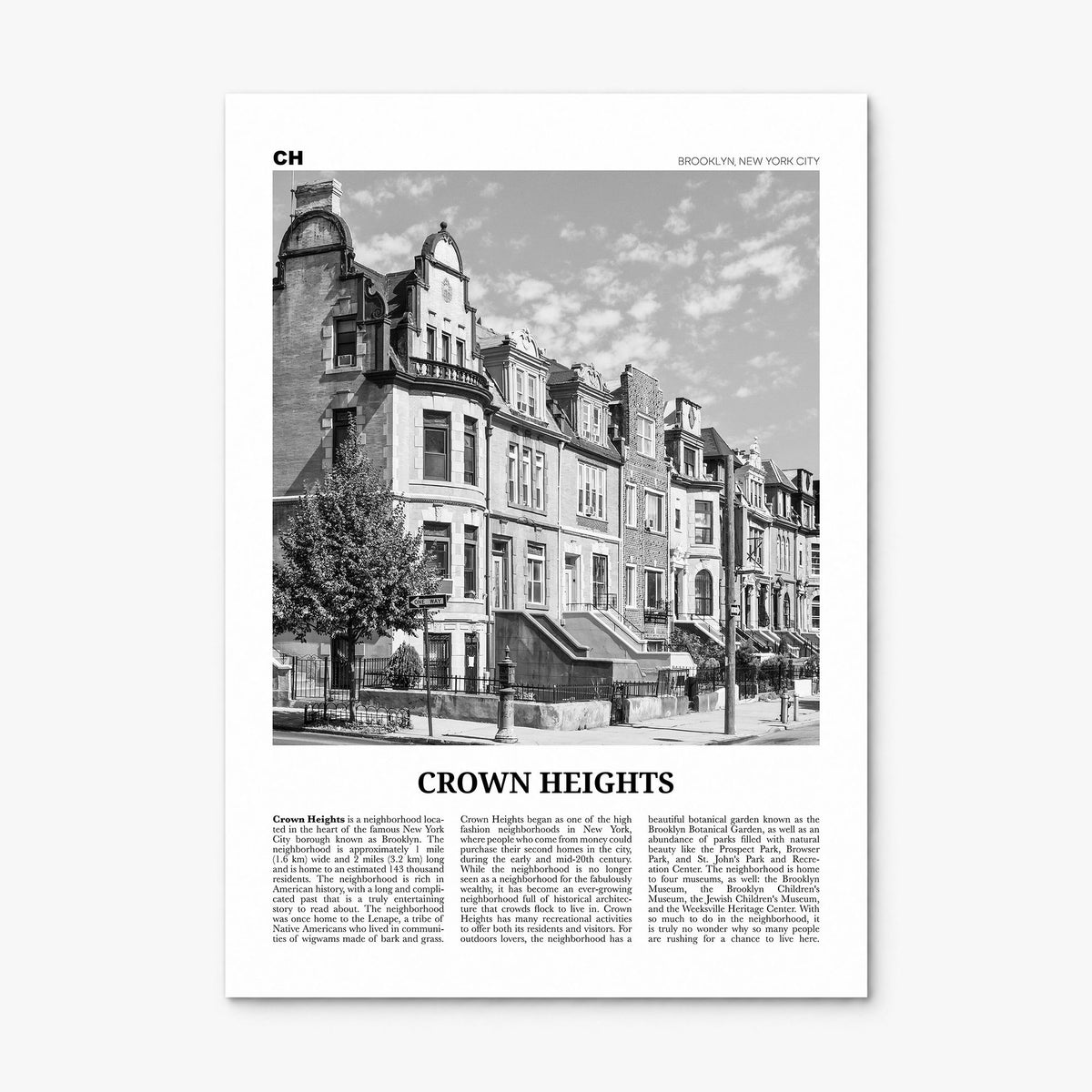 Crown Heights Newspaper Poster, print only (unframed)