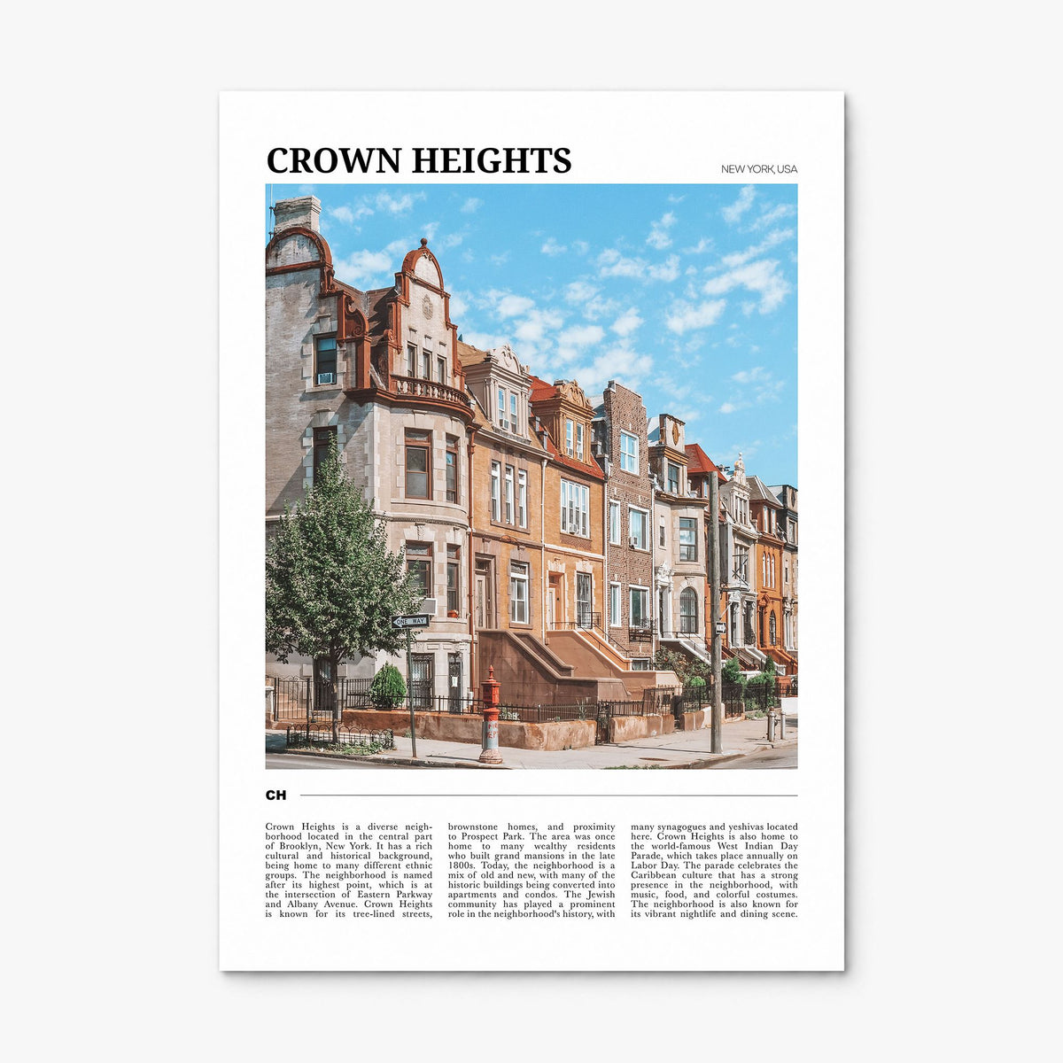 Crown Heights Travel Poster, print only (unframed)