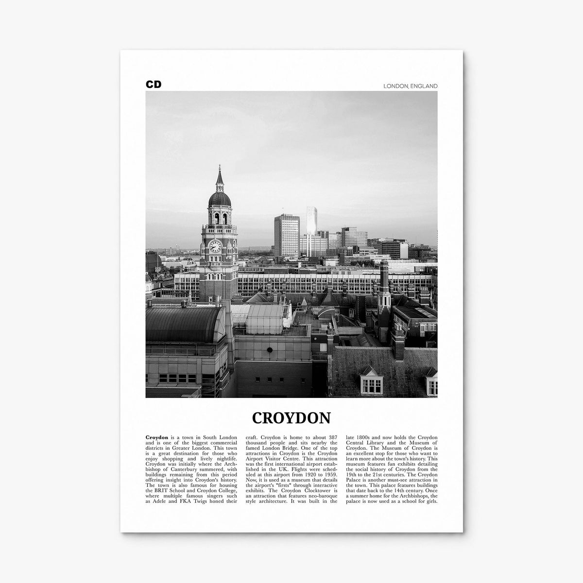 Croydon Newspaper Poster, print only (unframed)