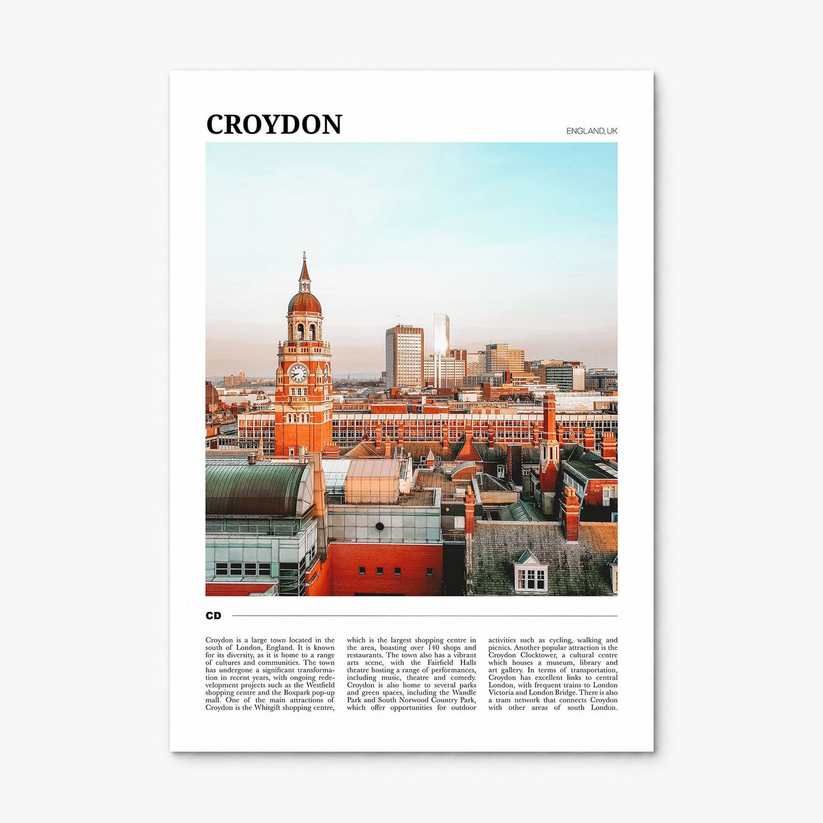 Croydon Travel Poster, print only (unframed)