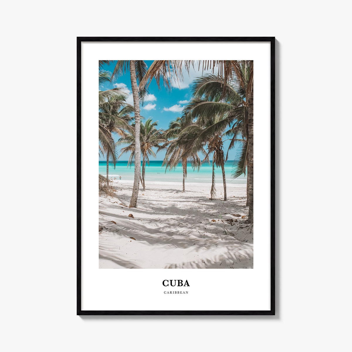 Cuba no. 2 colorful classic poster of Caribbean – vertical wall art, unframed print shown in interior mockup